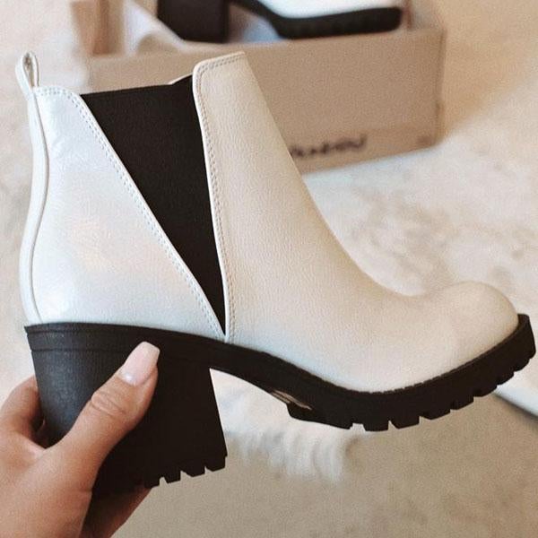 Cosylands Patent Leather Slip-On Ankle Boots
