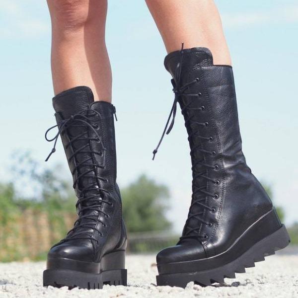 Cosylands Women's Flaux Leather Boots