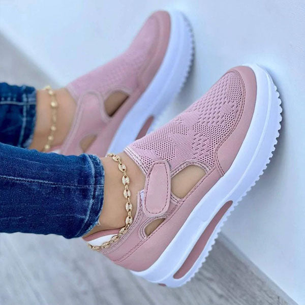 Cosypairs Casual Breathable Soft Sole Velcro Platform Sneakers