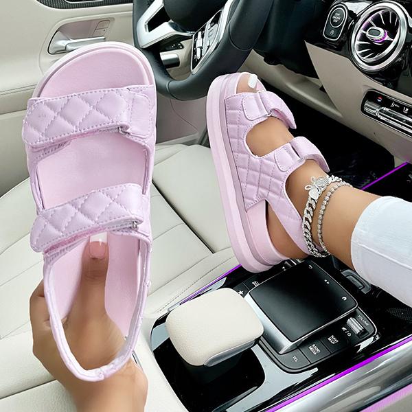Cosypairs Fashion Diamond Pattern Velcro Sandals