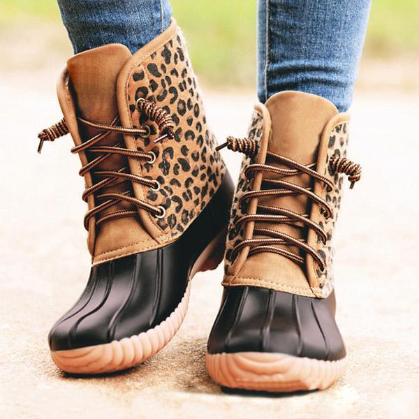 Cosypairs Women Waterproof Lace Up Duck Boots