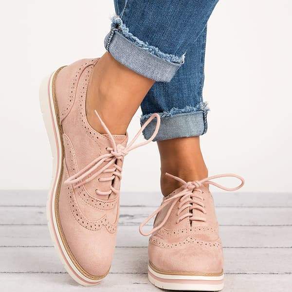Cosypairs Lace Up Perforated Oxfords Shoes