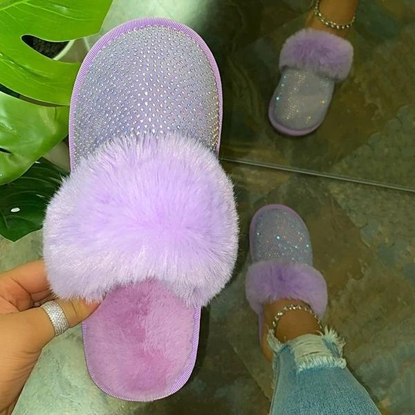 Cosypairs Diamond Faux Fur Slippers
