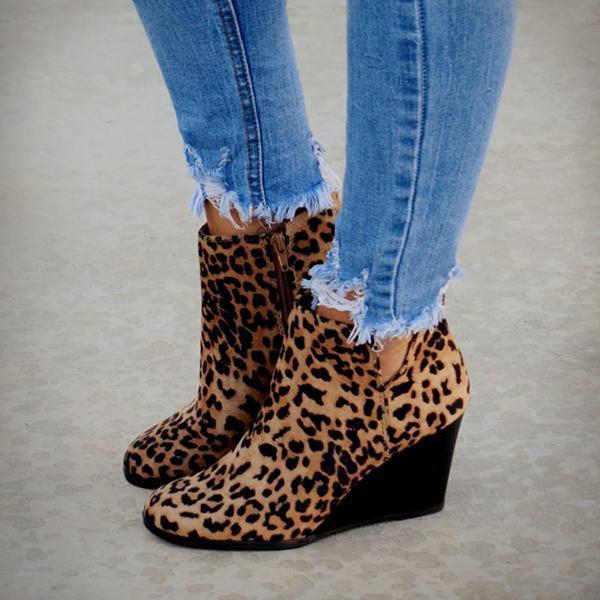 Cosypairs Fall Winter Daily Wedge Booties