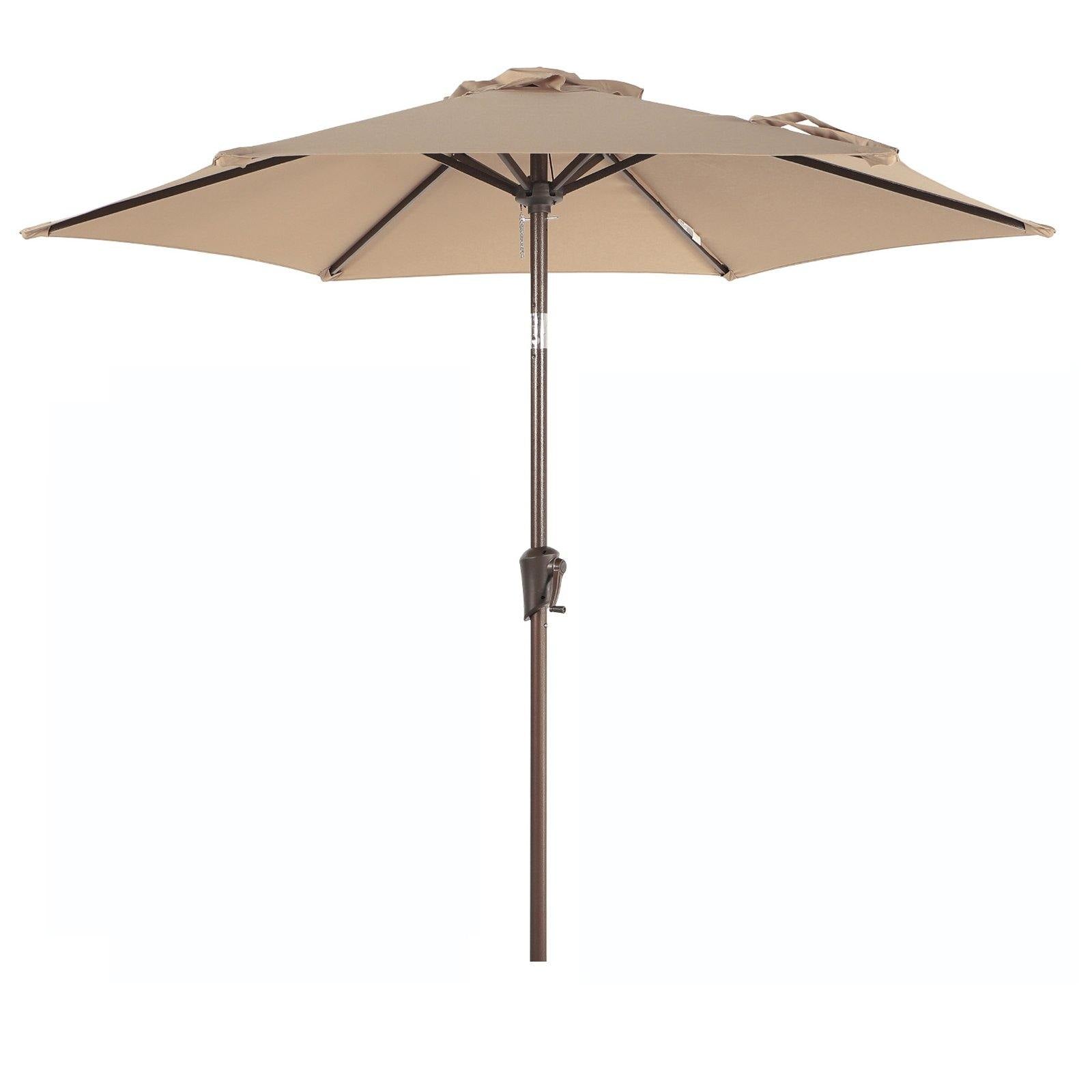 7.5' Patio Round Umbrella, Outdoor Polyester Table Market Umbrella, Beige | Orange-Casual