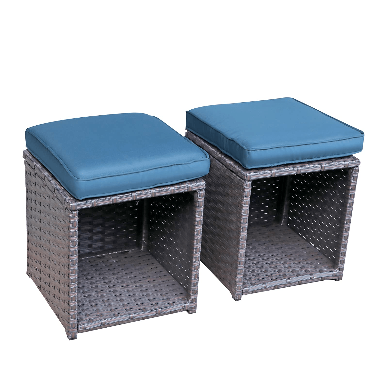 Amberley 2-pc. Outdoor Patio Ottoman, with Storage Space, Aegean Blue - OrangeCasual