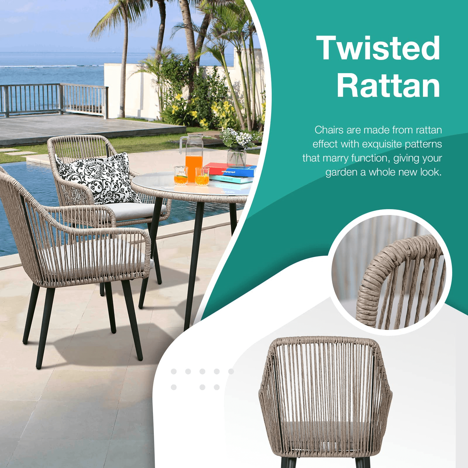 Grey rattan outlet effect garden furniture