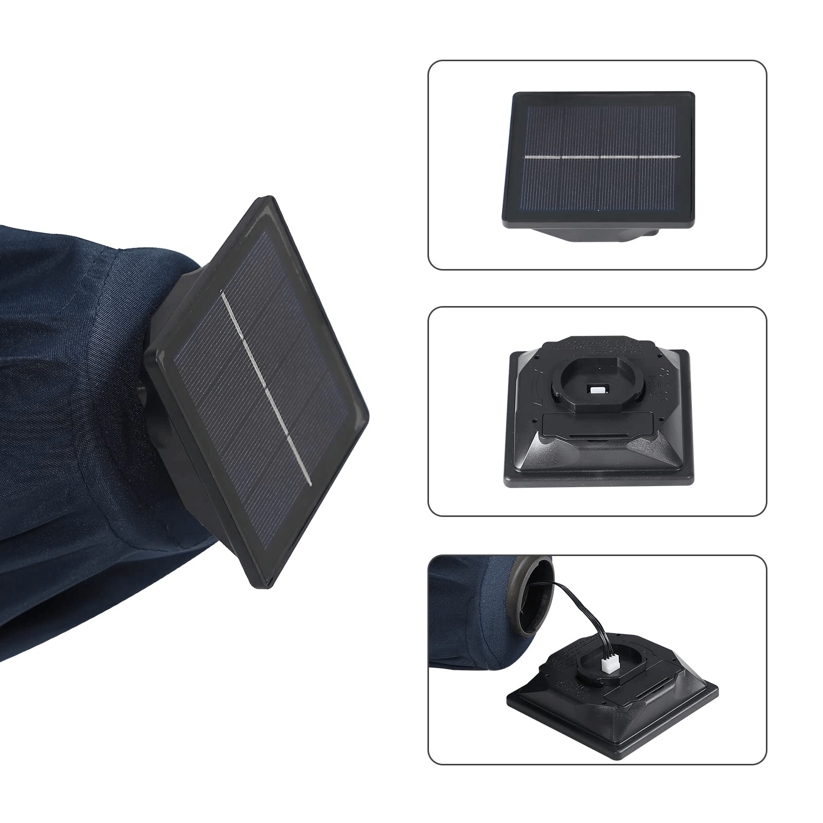 9ft Patio Umbrella with LED Lights Polyester Umbrella with Tilt and Crank, 5 Colors | Orange-Casual