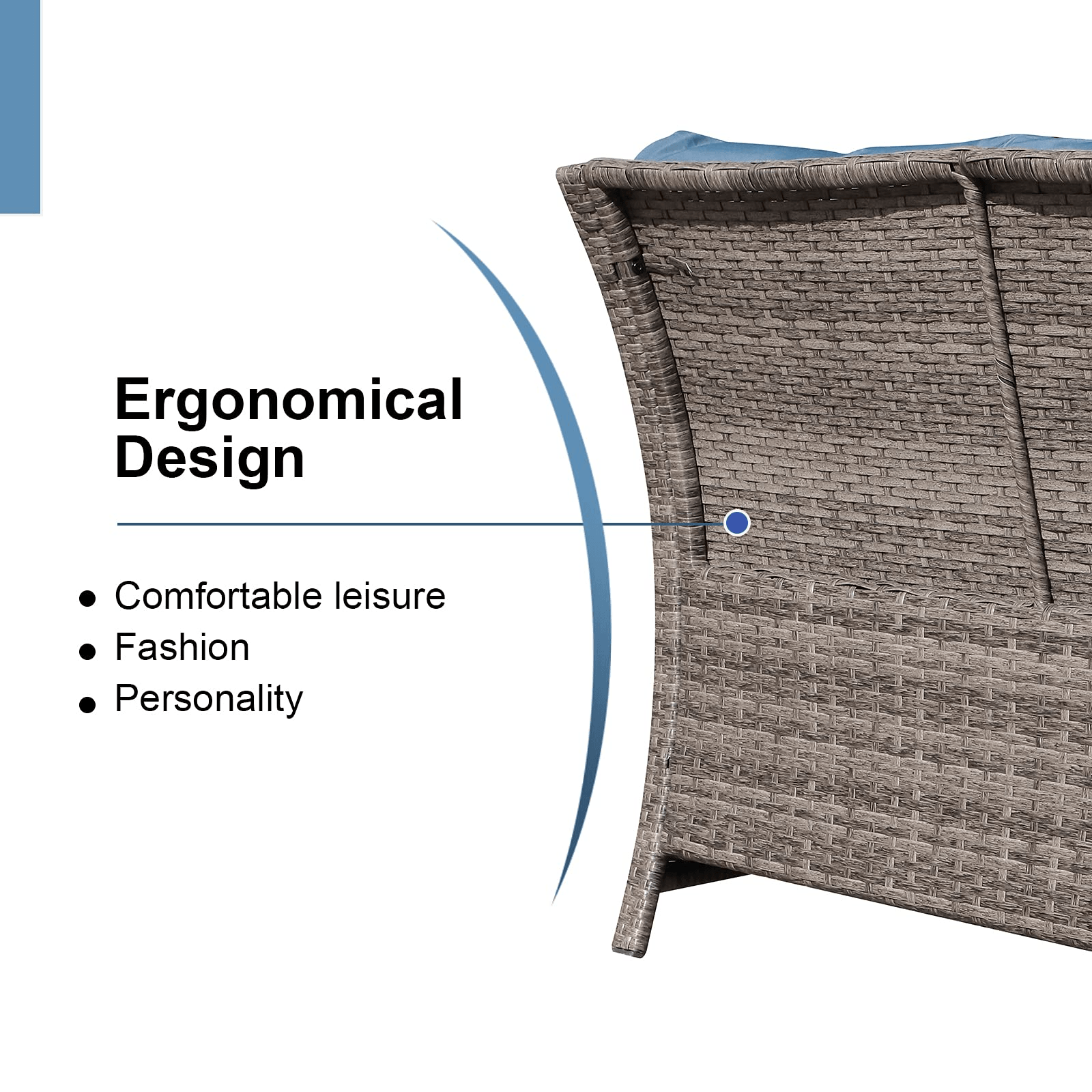 2pcs Loveseat Set with Storage Bin Wicker Outdoor Conversation Set | Orange-Casual