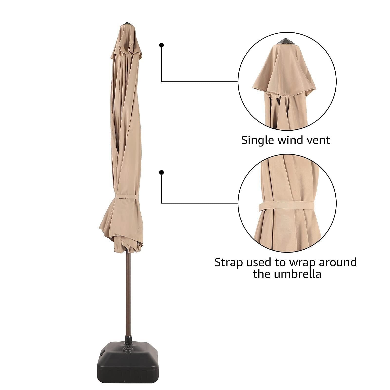 11' Patio Round Umbrella, 8 Steel Ribs Polyester Large Table Market Umbrella, 4 Colors | Orange-Casual