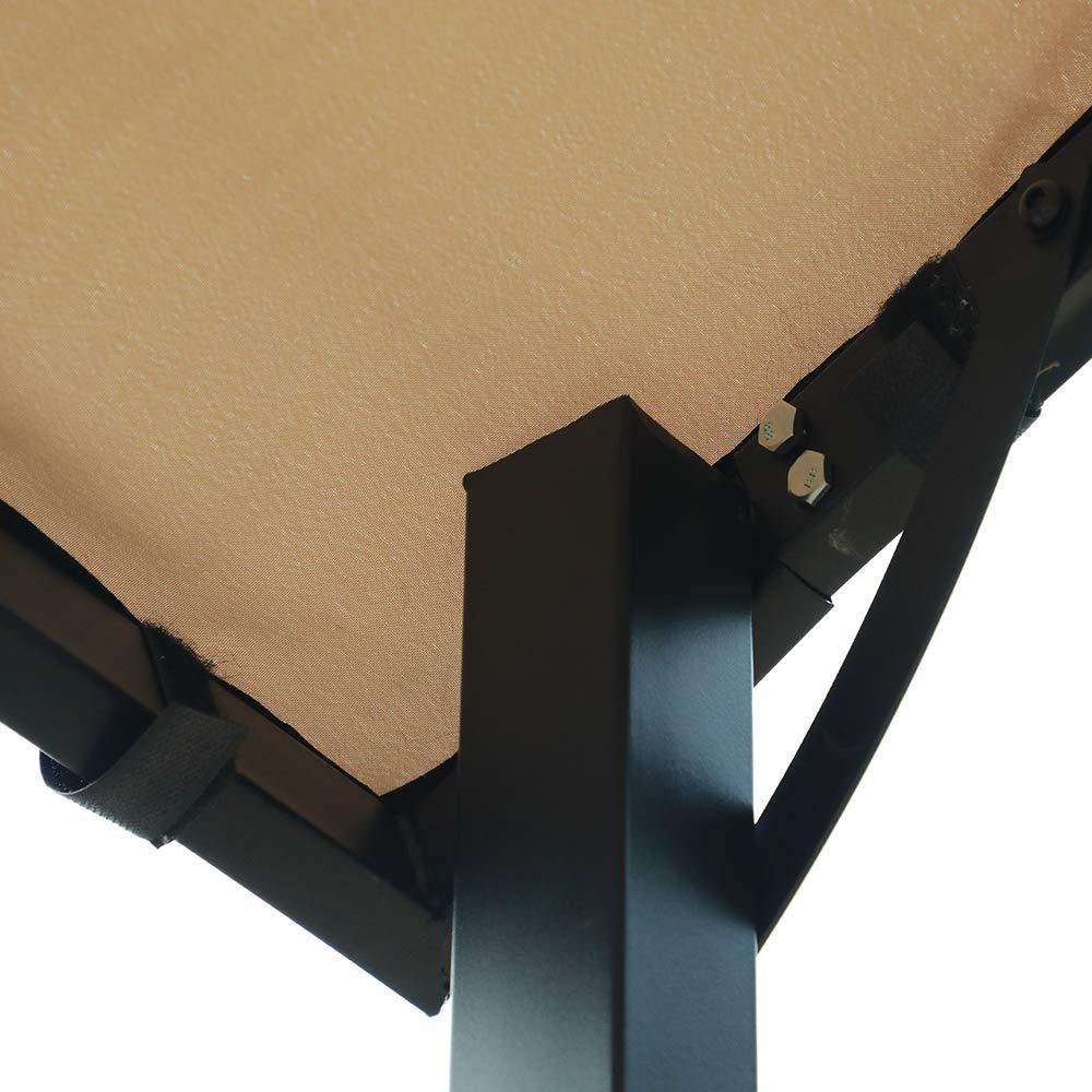 Grill Gazebo with Single-Tier Soft Polyester Top and Metal Shelves, 8’by 4.6', Beige | Orange-Casual