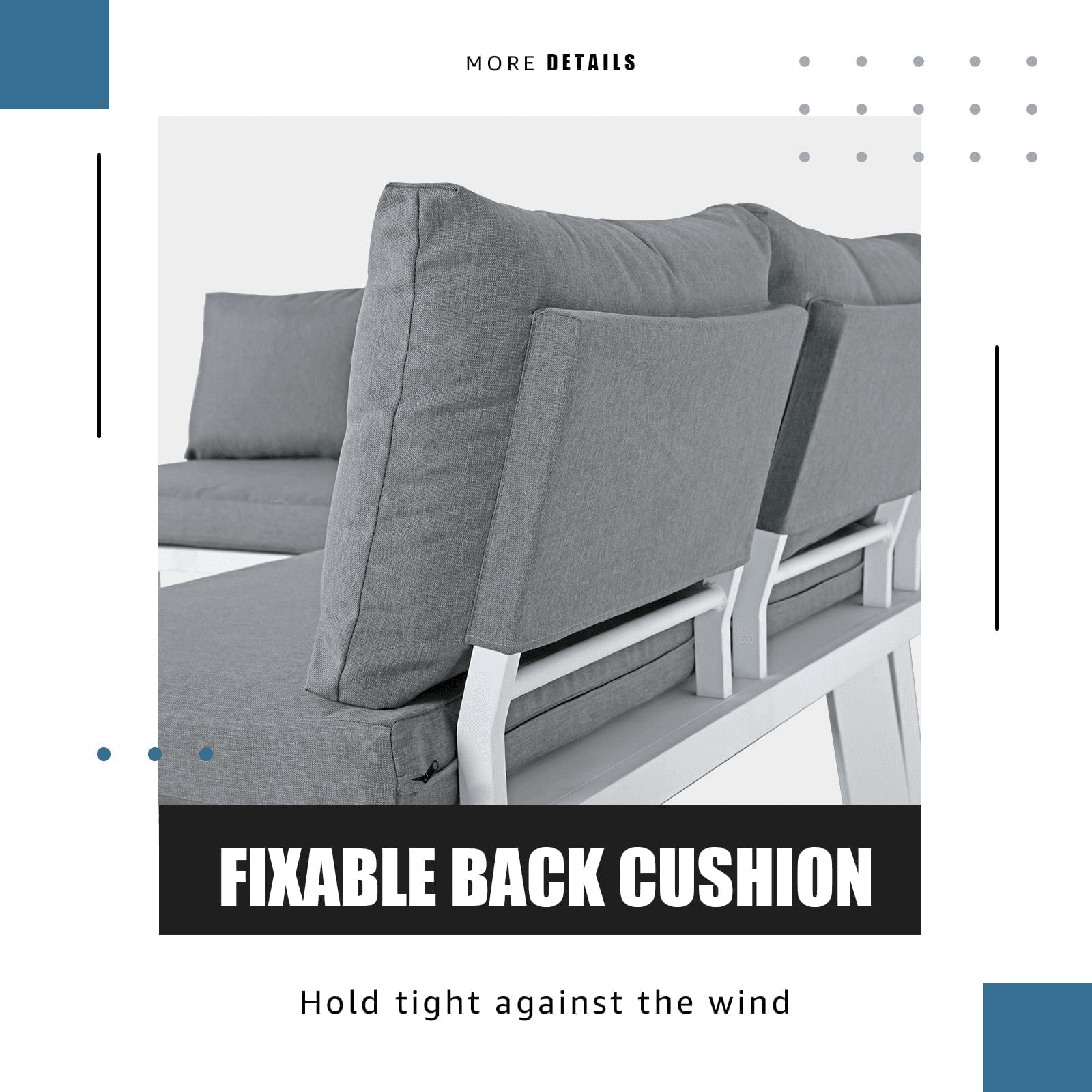 4pcs Aluminum Outdoor Sectional Sofa Set L-Shaped Patio Conversation Set | Orange-Casual