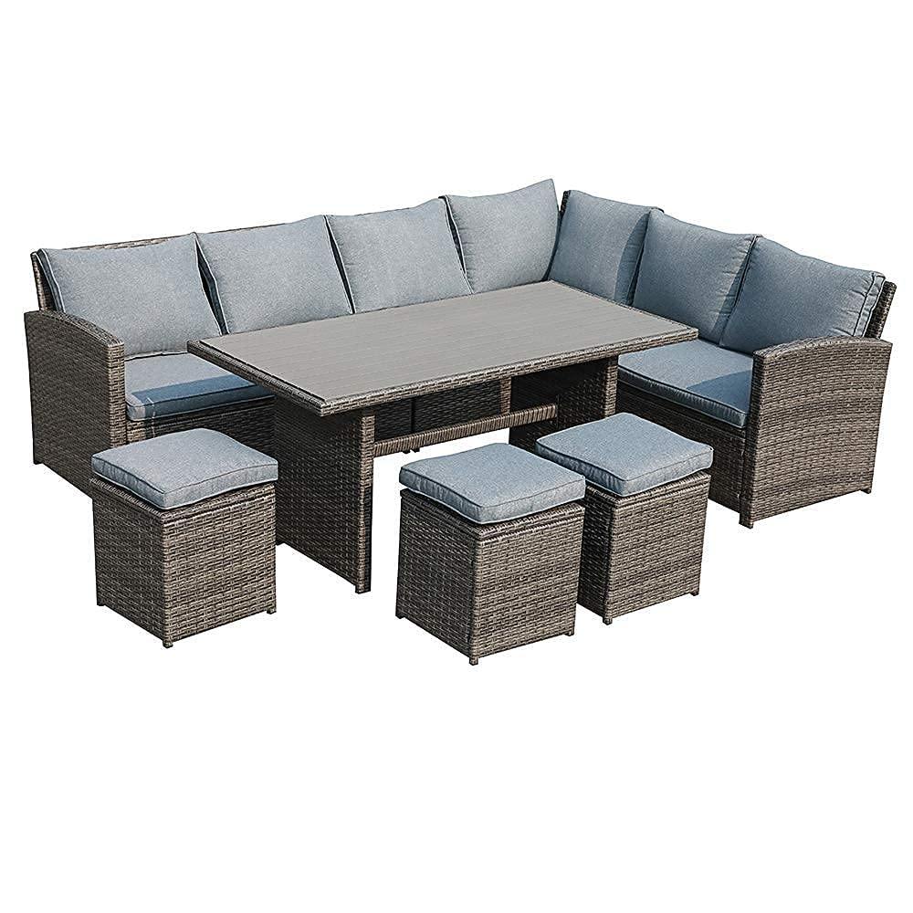 grey rattan sofa dining set