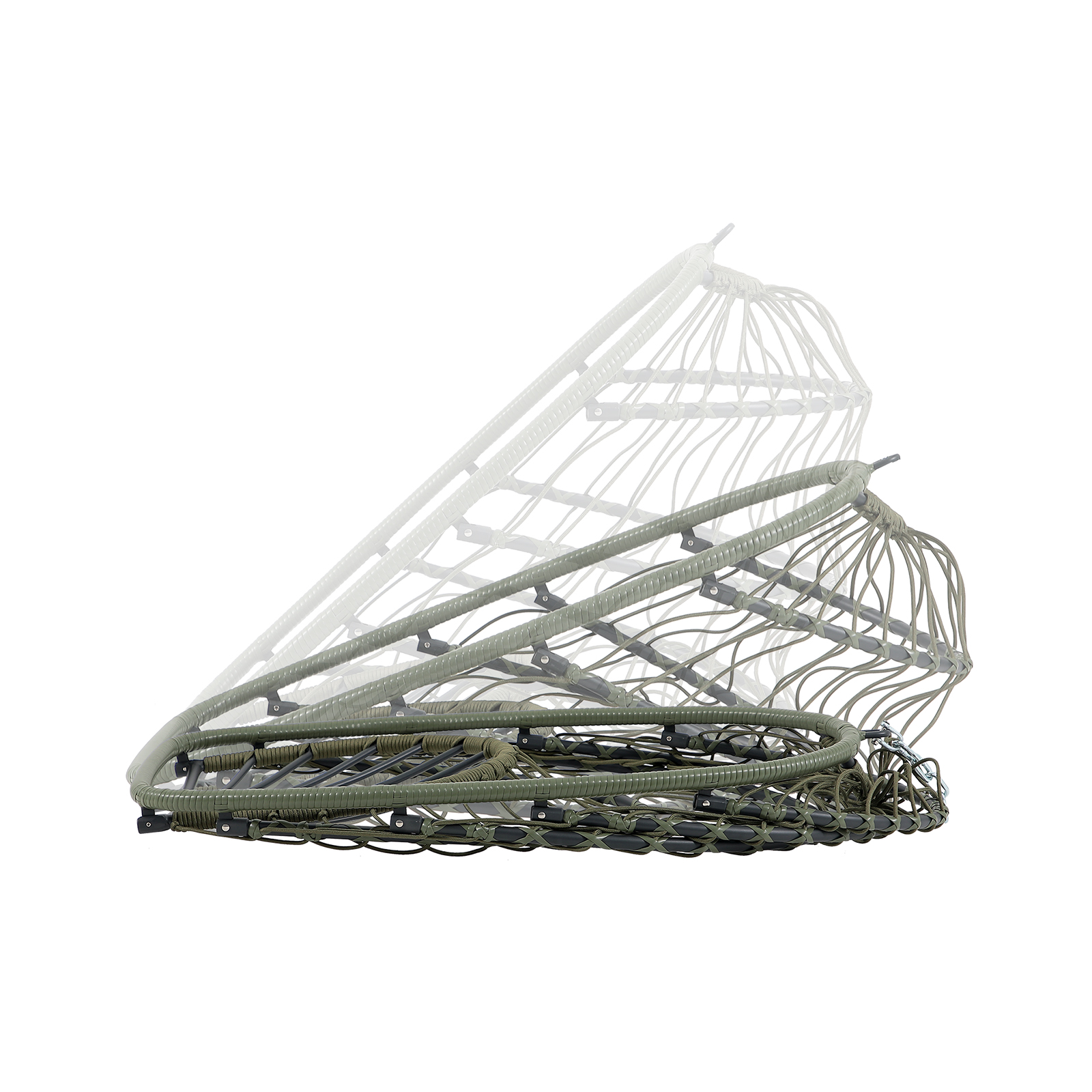 Steel Hanging Egg Chair with Stand Olive Green Outdoor Patio Swing Cha