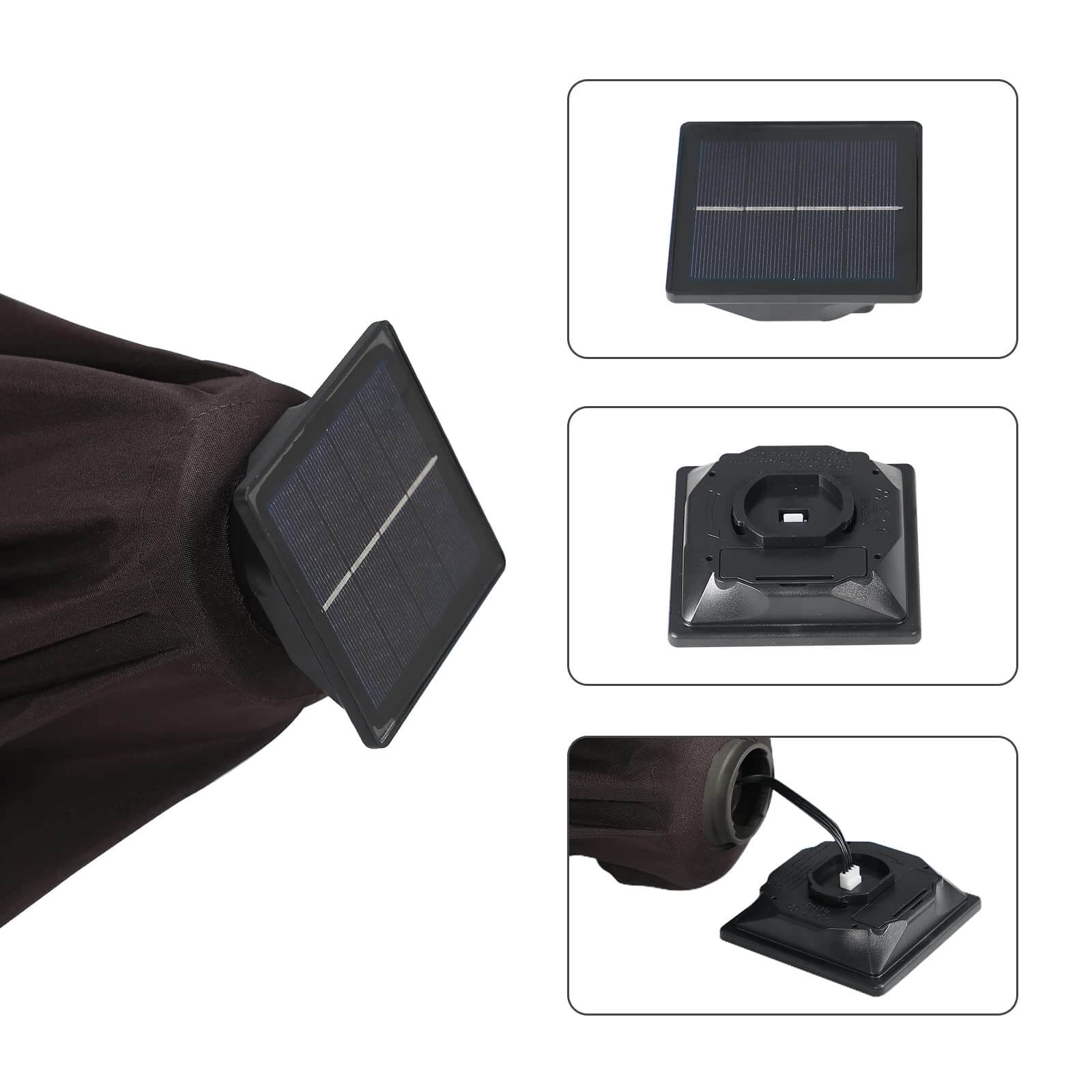 9ft Patio Umbrella with LED Lights Polyester Umbrella with Tilt and Crank, 5 Colors | Orange-Casual