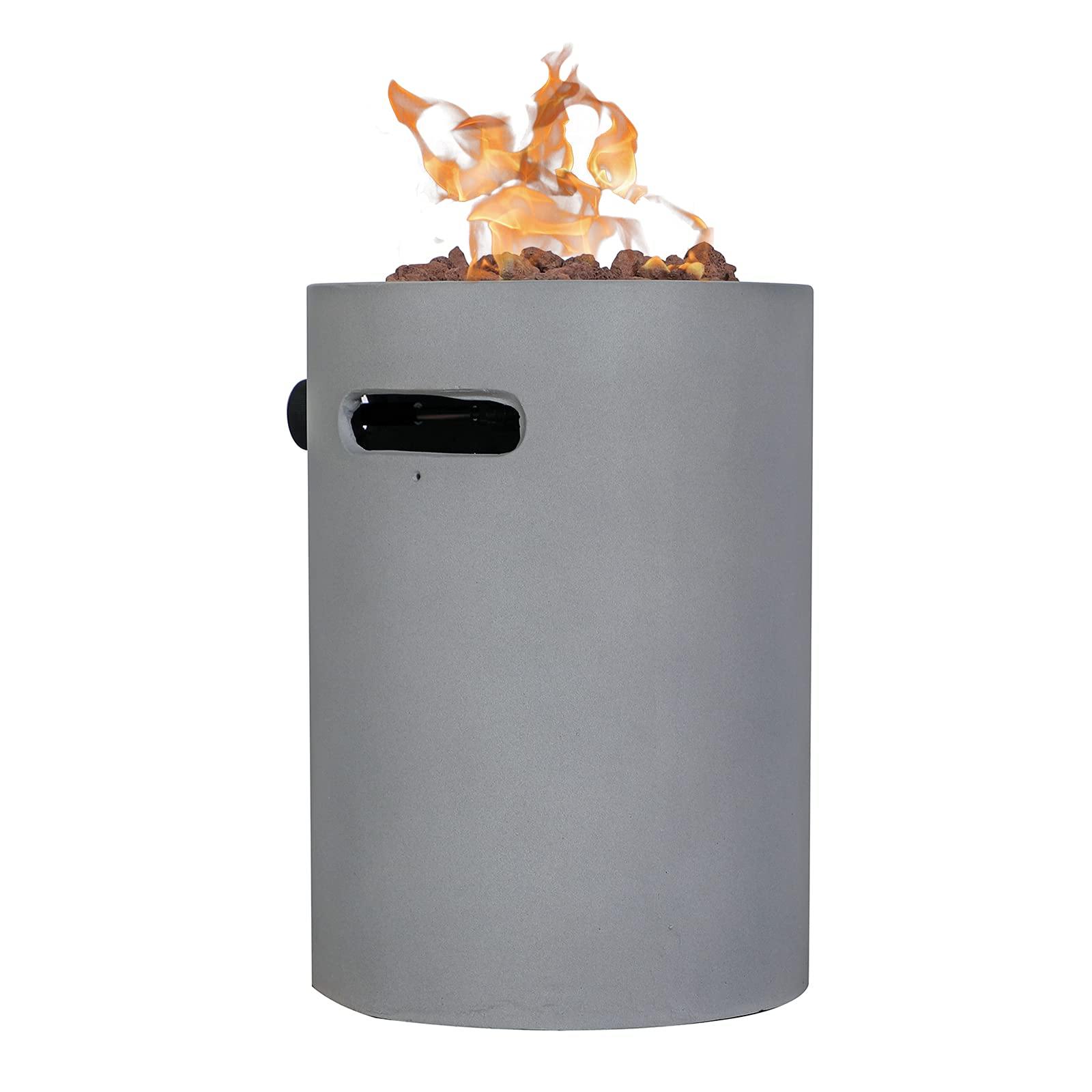 10-inch Outdoor Tabletop Propane Fire Pit Patio Barrel Propane Fire Pit | Orange-Casual