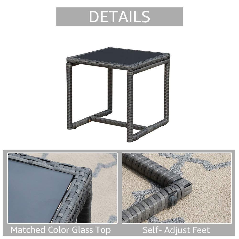 3pcs Patio Bistro Set Wicker Patio Conversation Set Outdoor Rattan Chair Set  | Orange-Casual