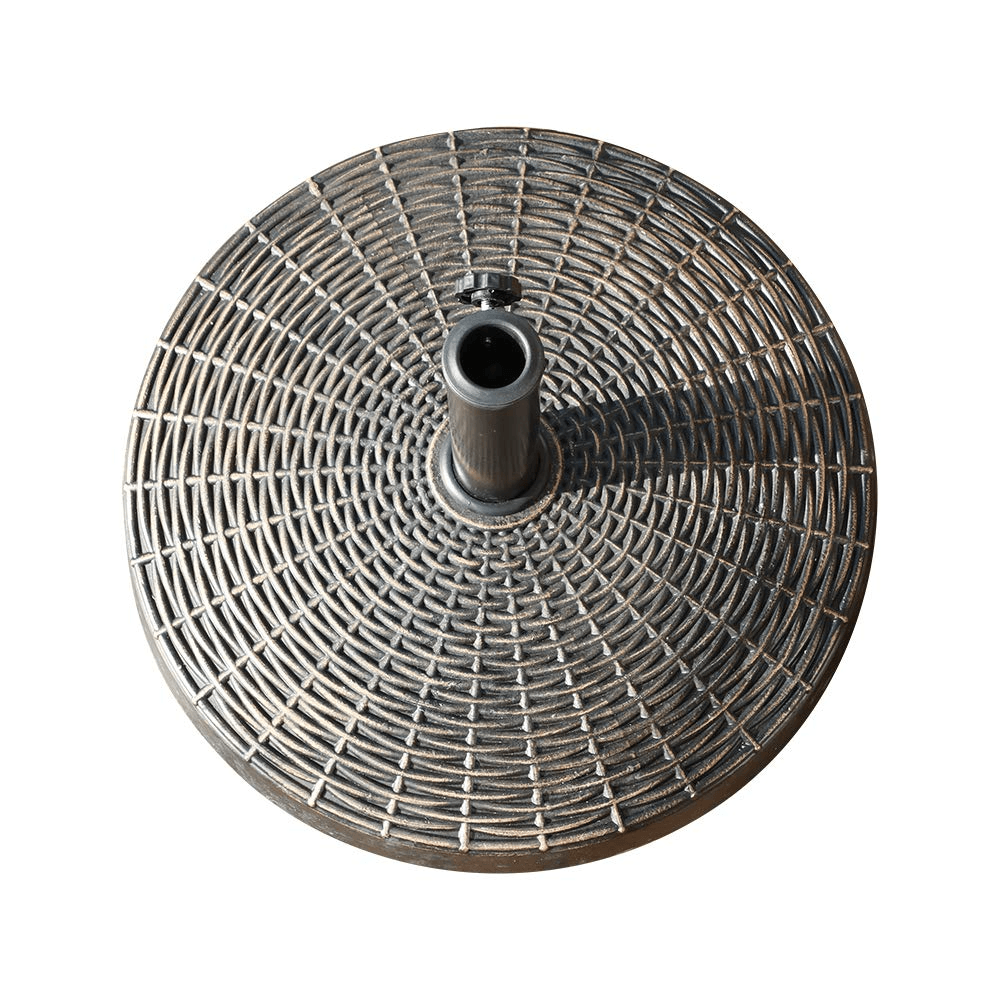 Patio Umbrella Base with Wheels,  Resin Heavy-Duty Stand Weights for Outdoor Market Umbrella, 52lbs, Bronze | Orange-Casual