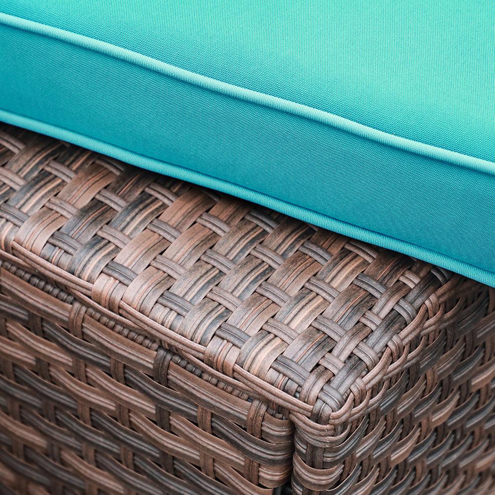 5-13 pcs Outdoor Curved Sofas Wicker Curved Outdoor Sectional, Brown & Turquoise | Orange-Casual