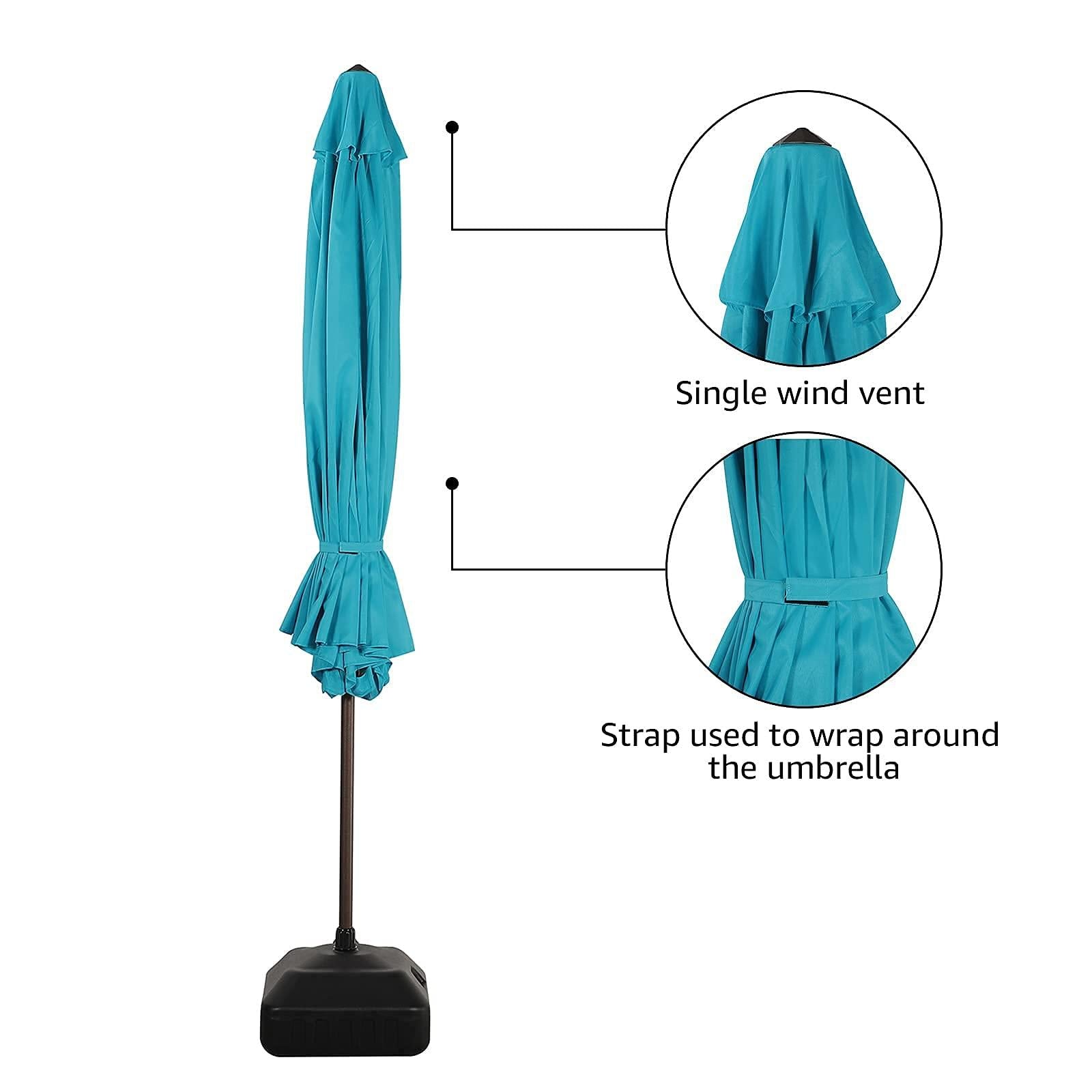 11' Patio Round Umbrella, 8 Steel Ribs Polyester Large Table Market Umbrella, 4 Colors | Orange-Casual