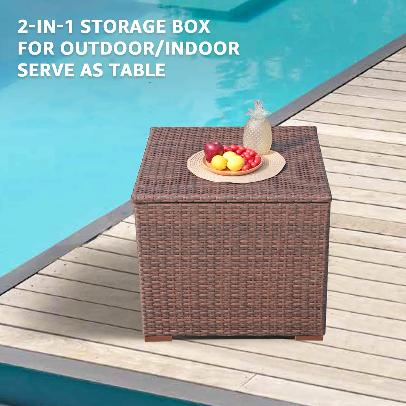 88 Gallon Outdoor Storage Box, Waterproof Deck Box for Patio Furniture, 3 colors