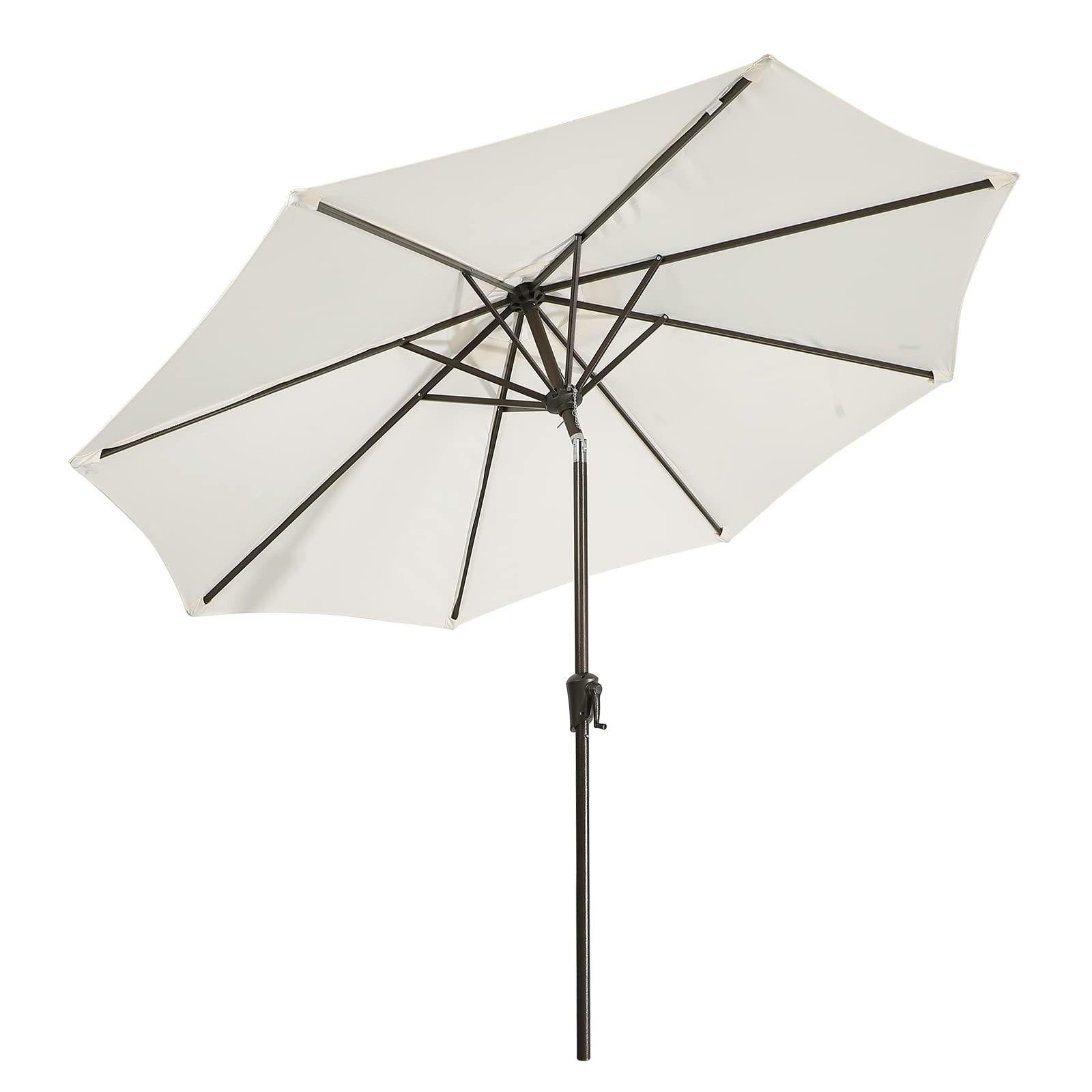 9ft Round Patio Umbrella, Polyester 8 Steel Ribs Large Table Market Umbrella, 5 Colors | Orange-Casual