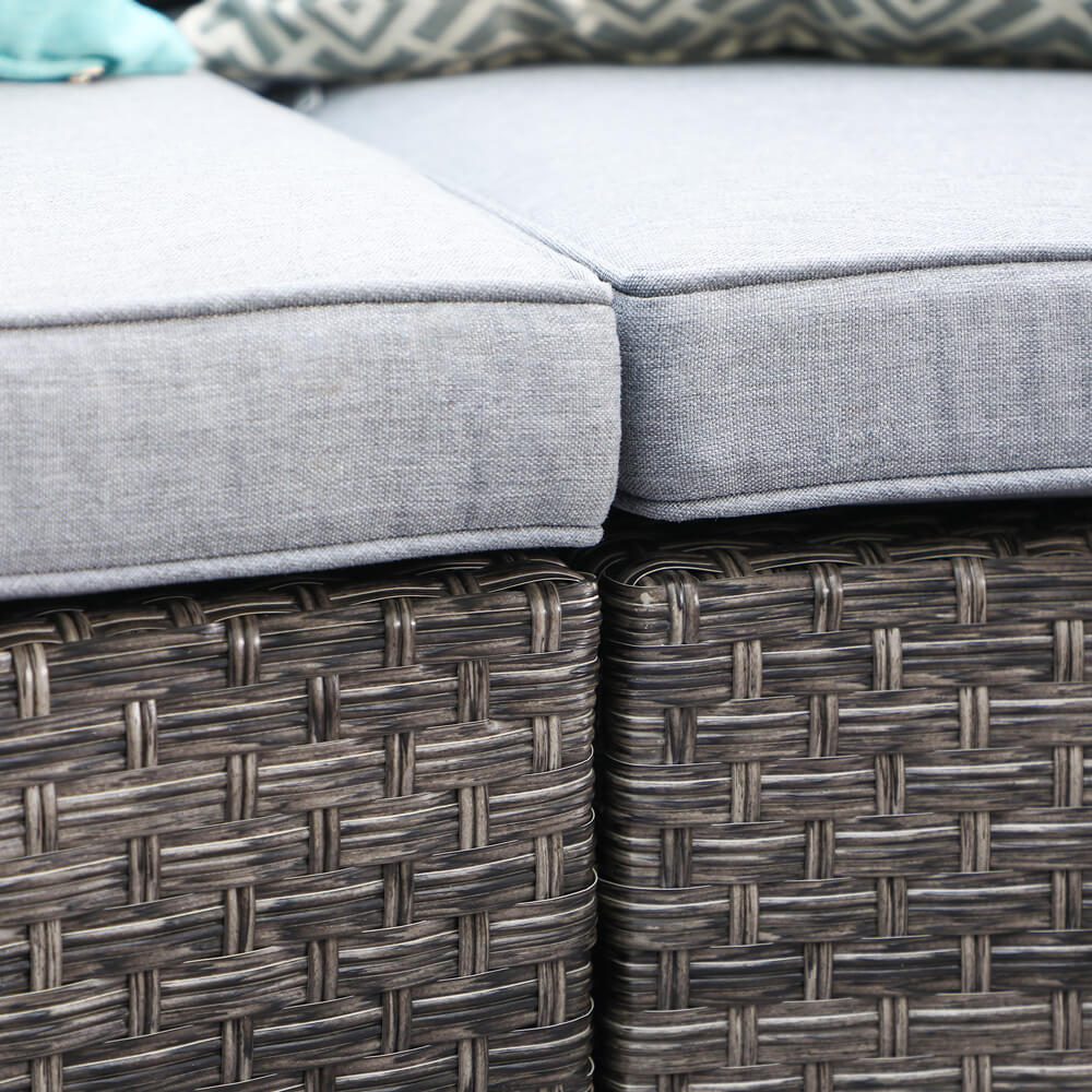 11pcs Outdoor Curved Sofas Wicker Half-Moon Sectional Set, 4 Colors | Orange-Casual