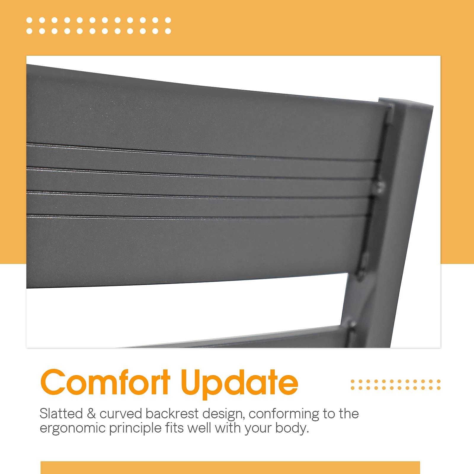 2pcs Patio Dining Chairs with Cushions Aluminum Outdoor Chairs | Orange-Casual