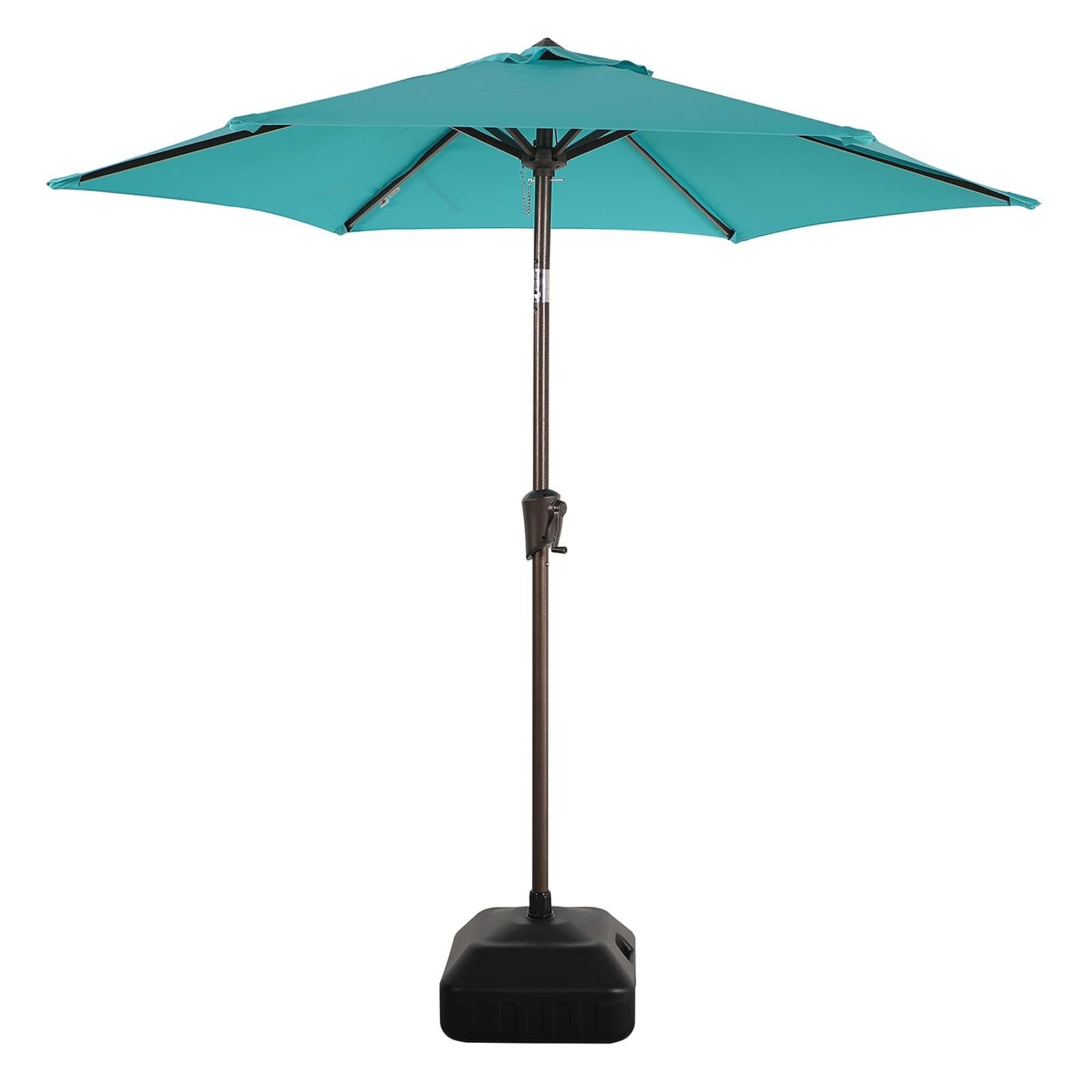 Patio Square Umbrella Base Outdoor Resin Market Umbrella Stand Weight, Water or Sand Self-Filled Black | Orange-Casual