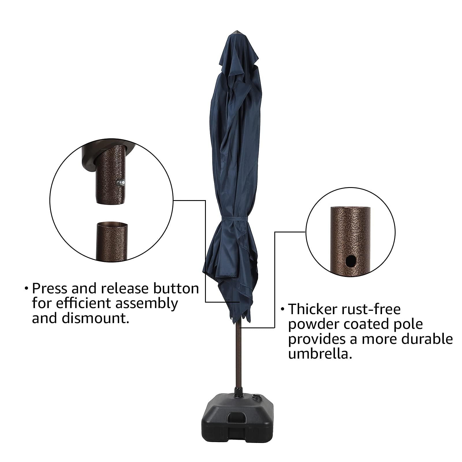 6.6 x 9.8ft Rectangular Patio Umbrella,  Outdoor Polyester Table Market Umbrella, 4 Colors | Orange-Casual