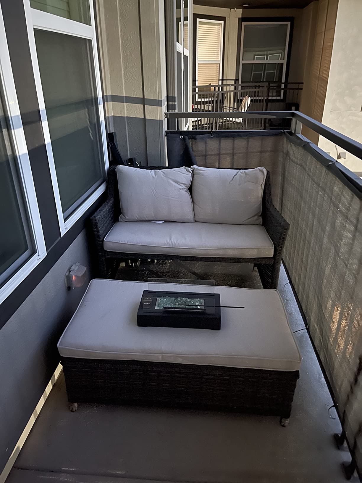 Wicker Loveseat Set with a Storage Bin