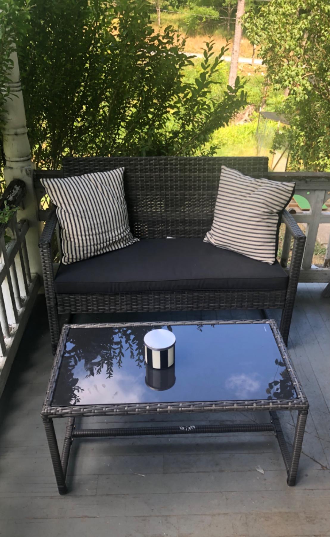 4pcs Patio Conversation Set For Small Spaces