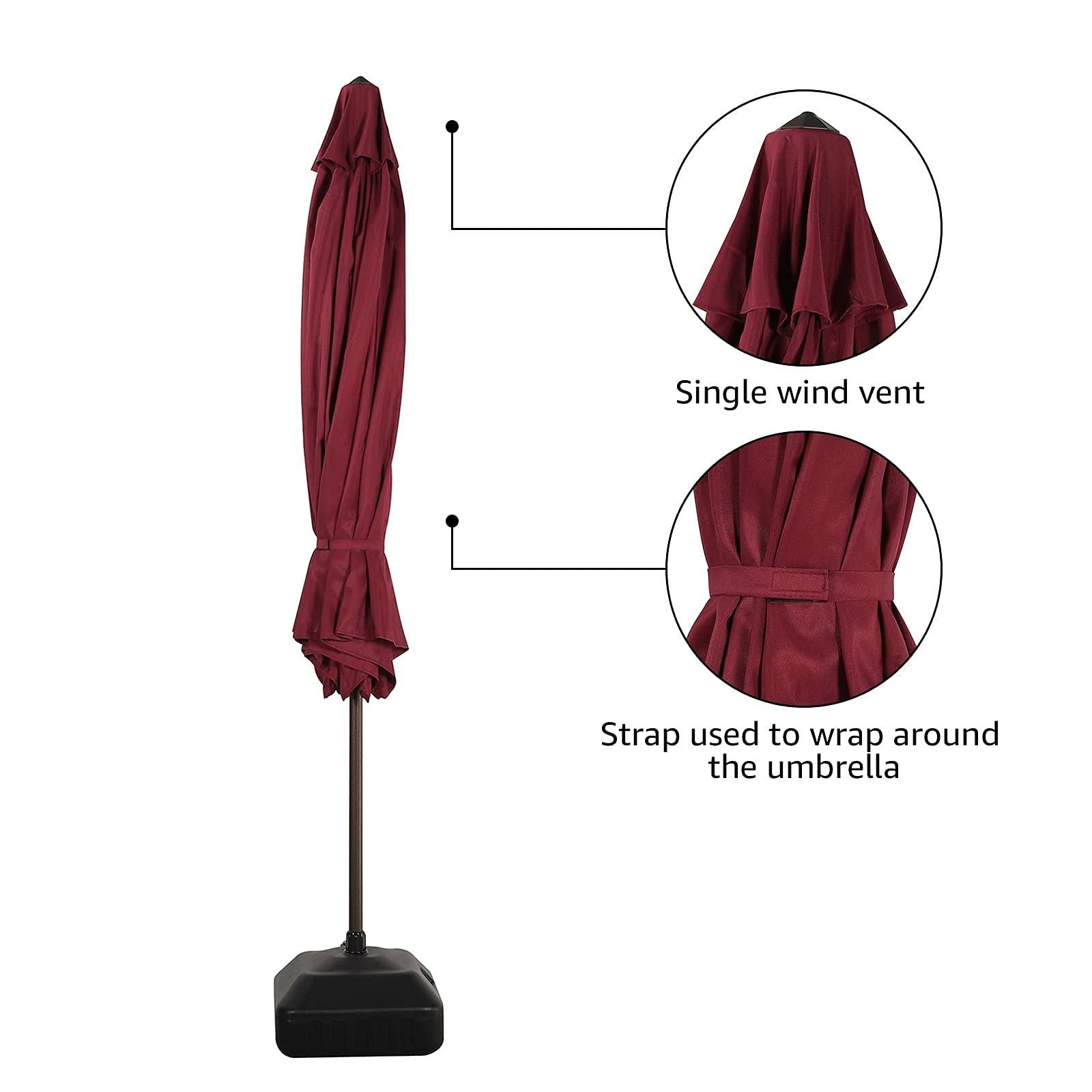 11' Patio Round Umbrella, 8 Steel Ribs Polyester Large Table Market Umbrella, 4 Colors | Orange-Casual