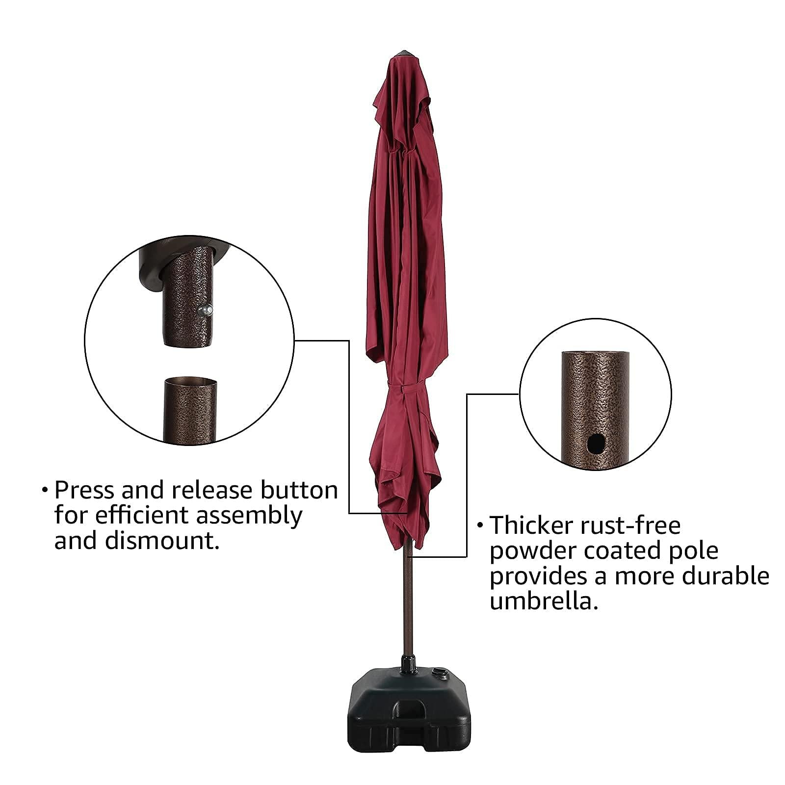 6.6 x 9.8ft Rectangular Patio Umbrella,  Outdoor Polyester Table Market Umbrella, 4 Colors | Orange-Casual