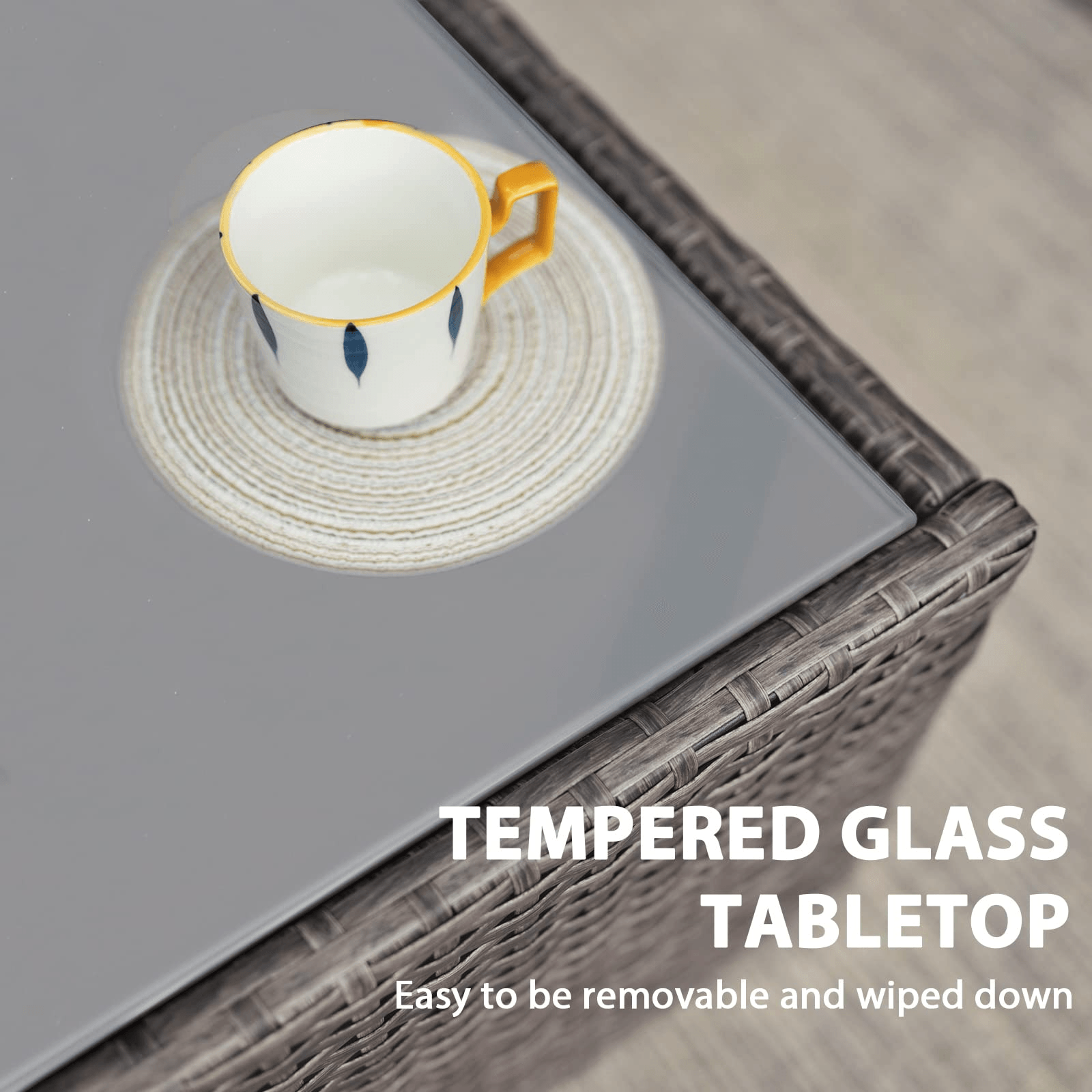 4pcs Wicker Outdoor Patio Furniture Set Small Sectional Conversation Set | Orange-Casual