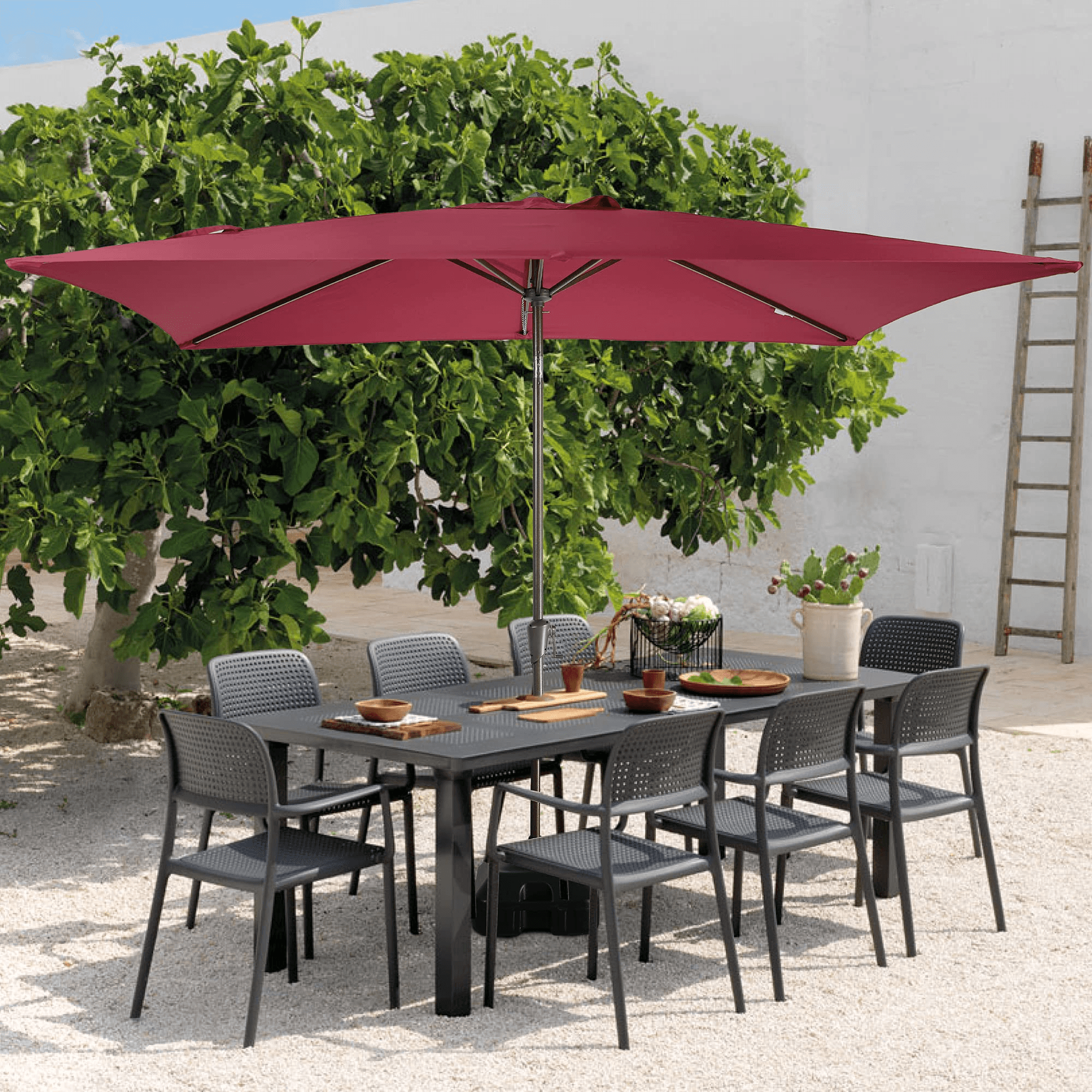 6.6 x 9.8ft Rectangular Patio Umbrella,  Outdoor Polyester Table Market Umbrella, 4 Colors | Orange-Casual