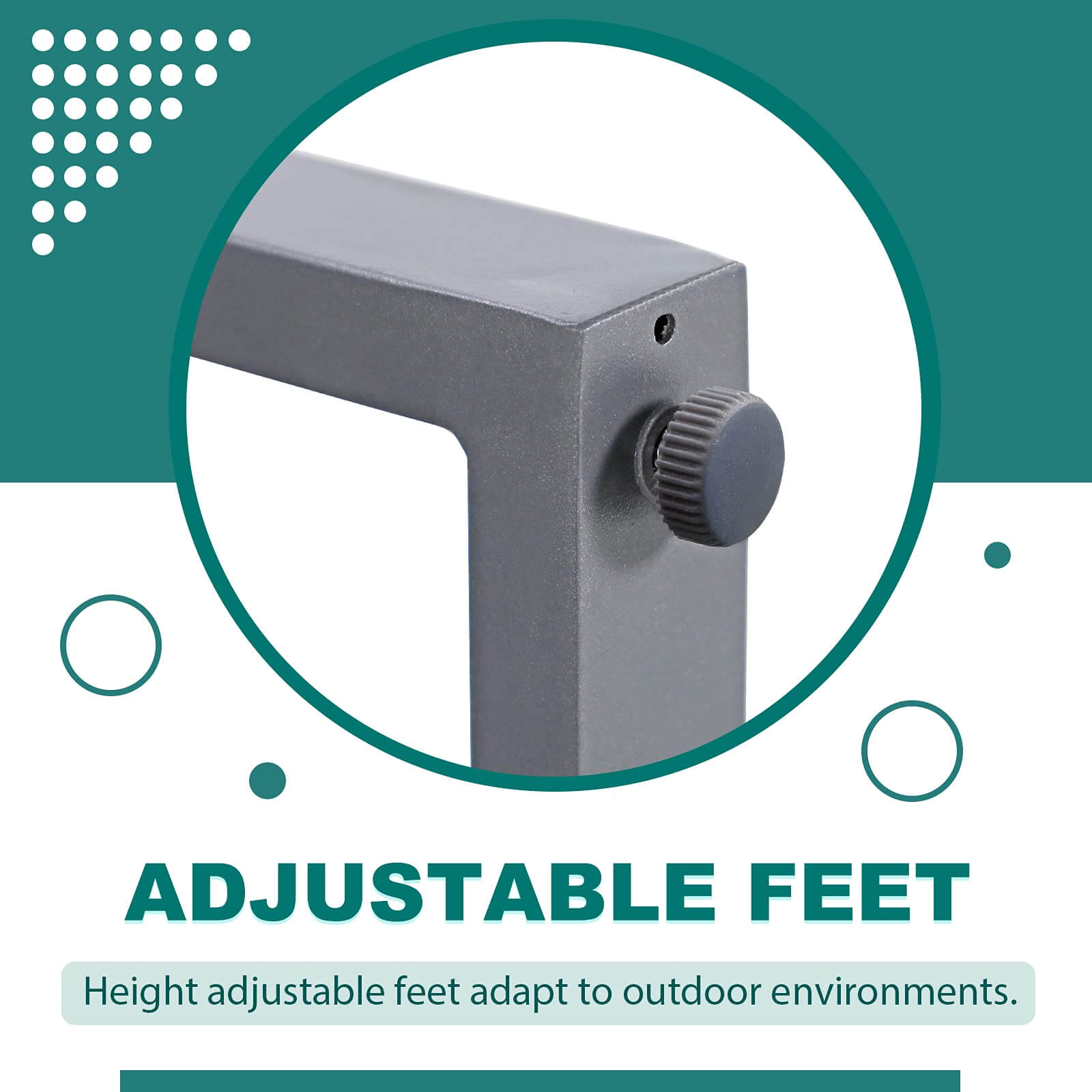 2pcs Outdoor Patio Ottomans, Aluminum Footstool, Dark Grey | Orange-Casual