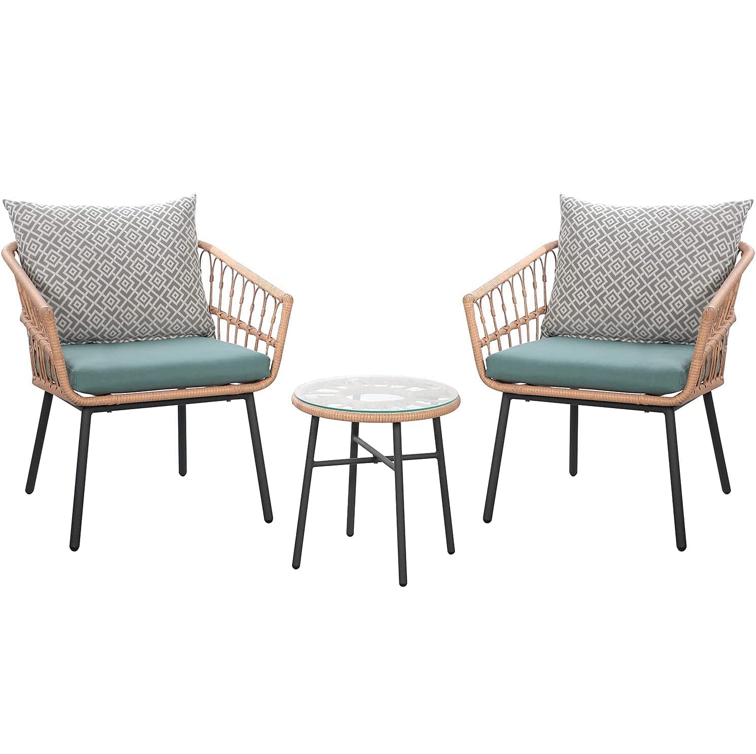 Bistro set best sale with armchairs