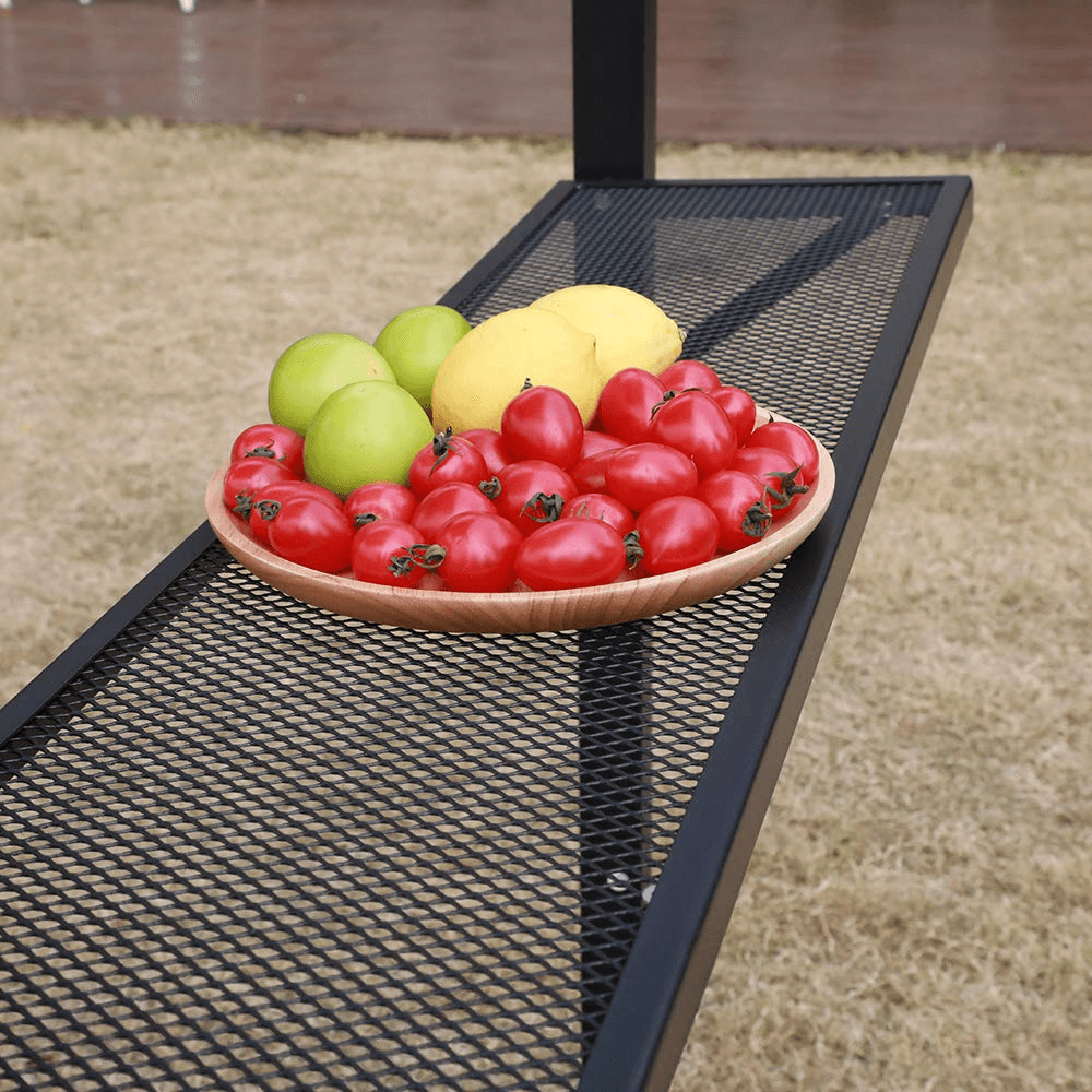 Grill Gazebo with Single-Tier Soft Top and Metal Shelves, 8' by 4.6', Grey | Orange-Casual