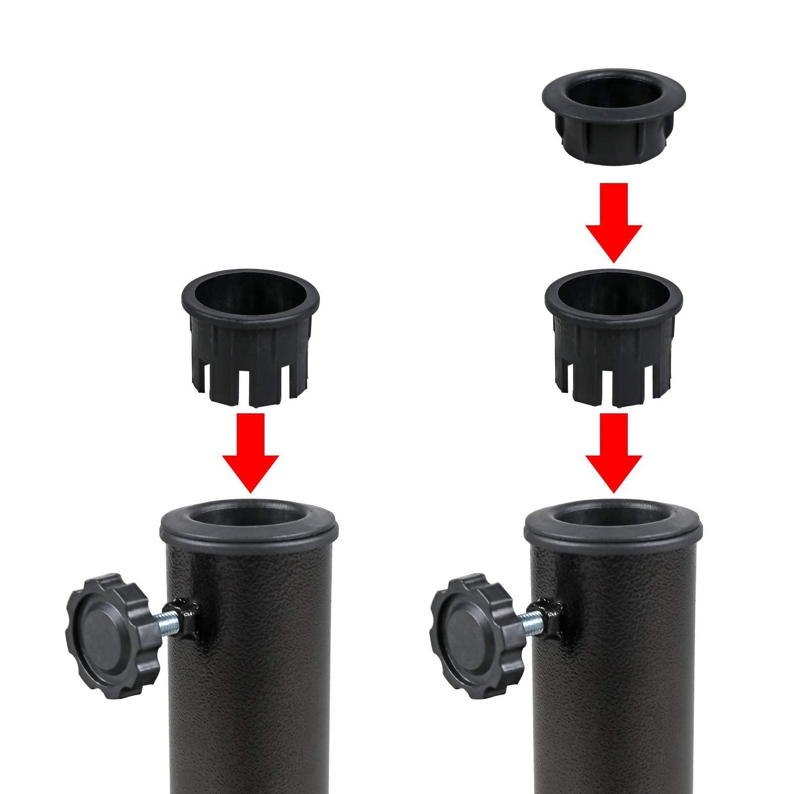 Half Round Patio Umbrella Base, Heavy-Duty Free Standing Resin Umbrella Stand, Black | Orange-Casual