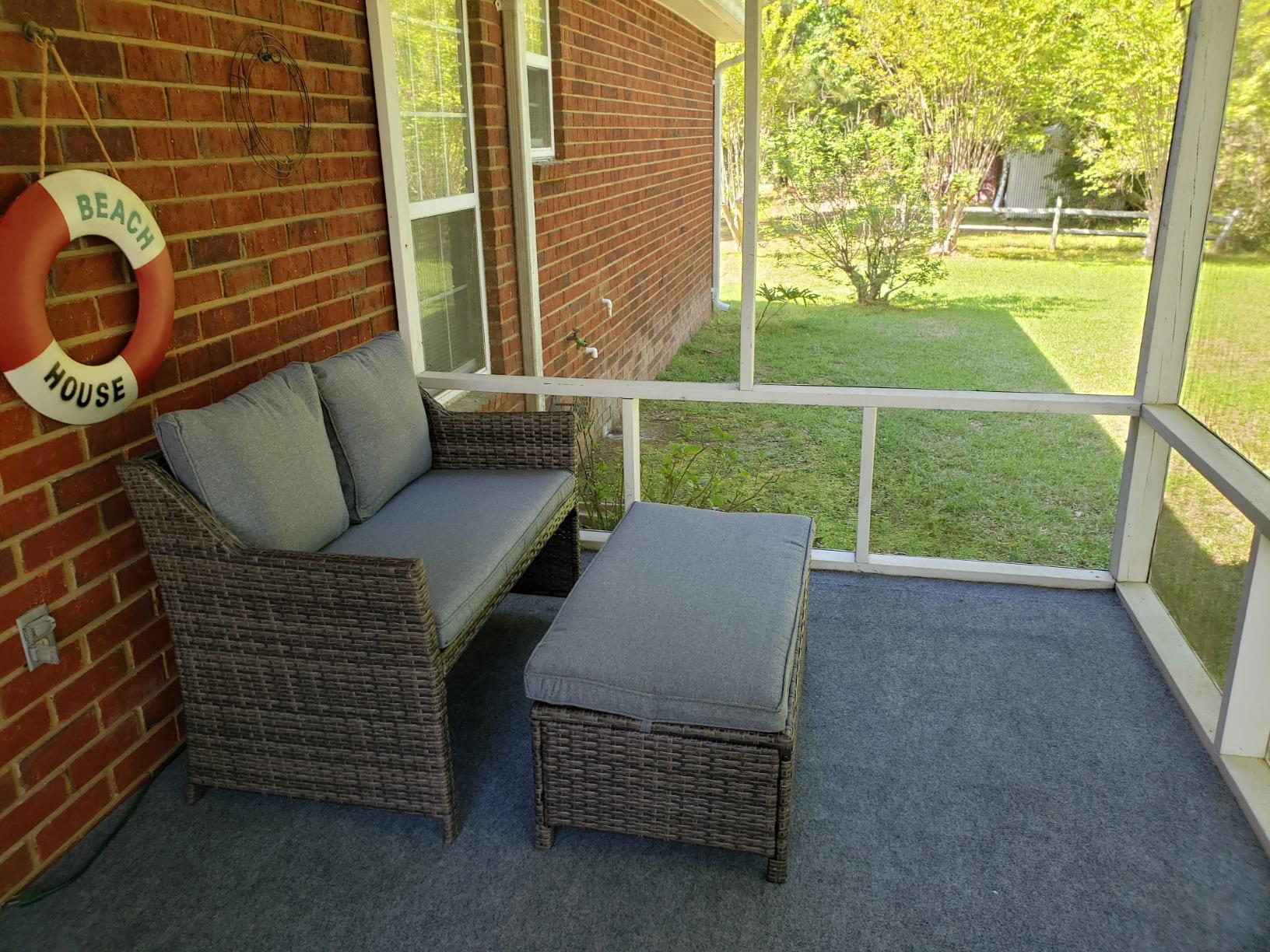 Wicker Loveseat Set with a Storage Bin