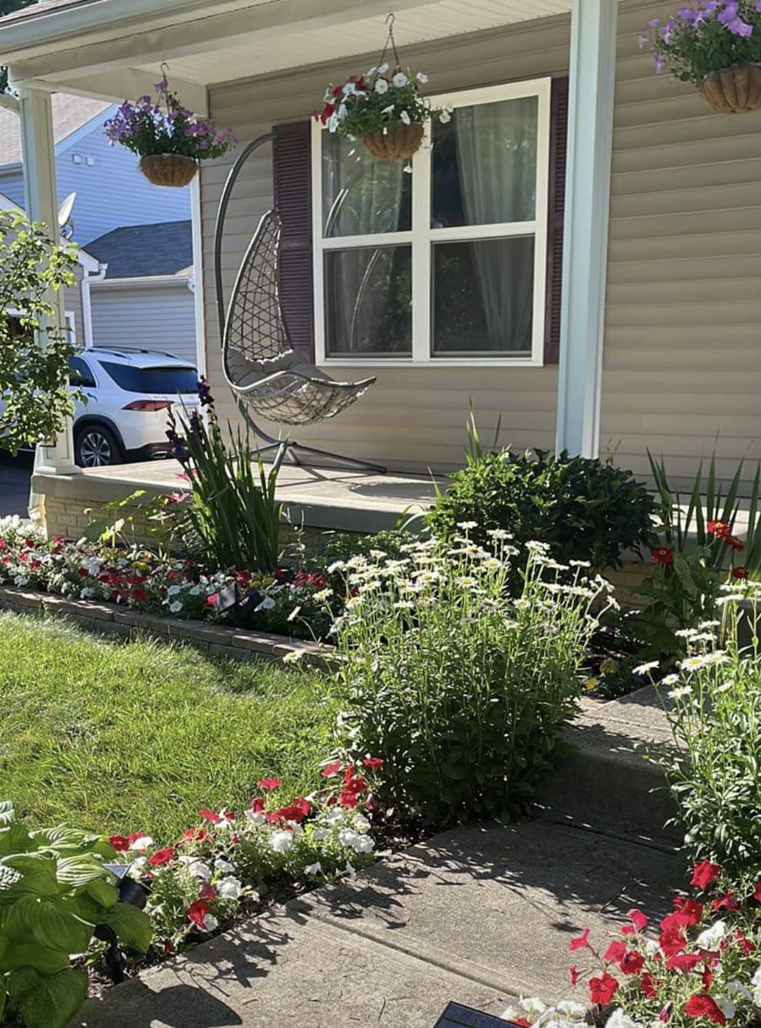 Moon Shape- Hanging Swing Chair with Stand, Grey