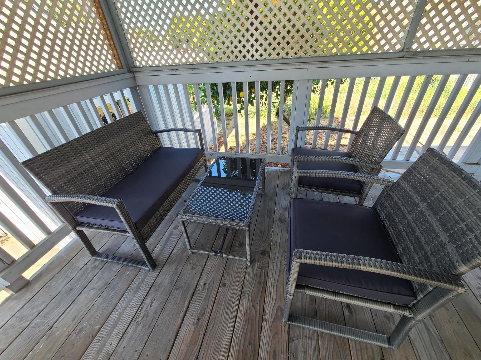 4pcs Patio Conversation Set For Small Spaces