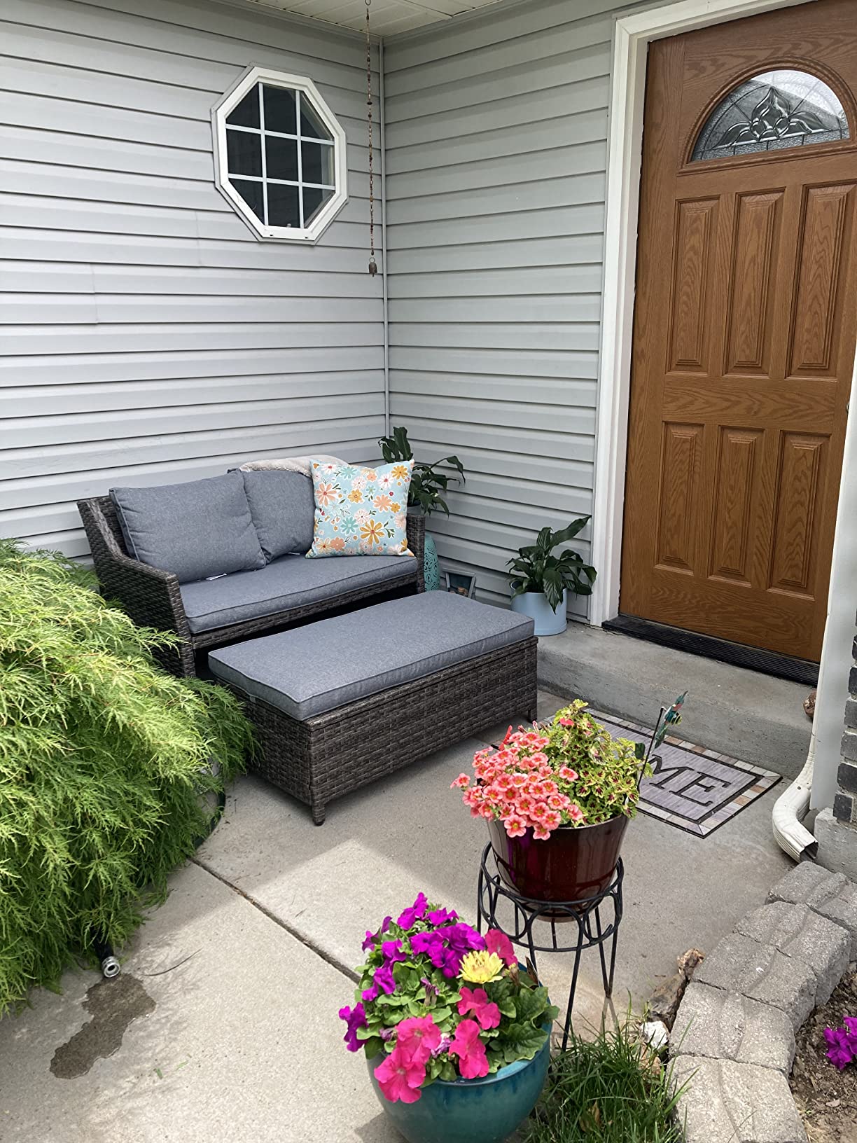 Wicker Loveseat Set with a Storage Bin