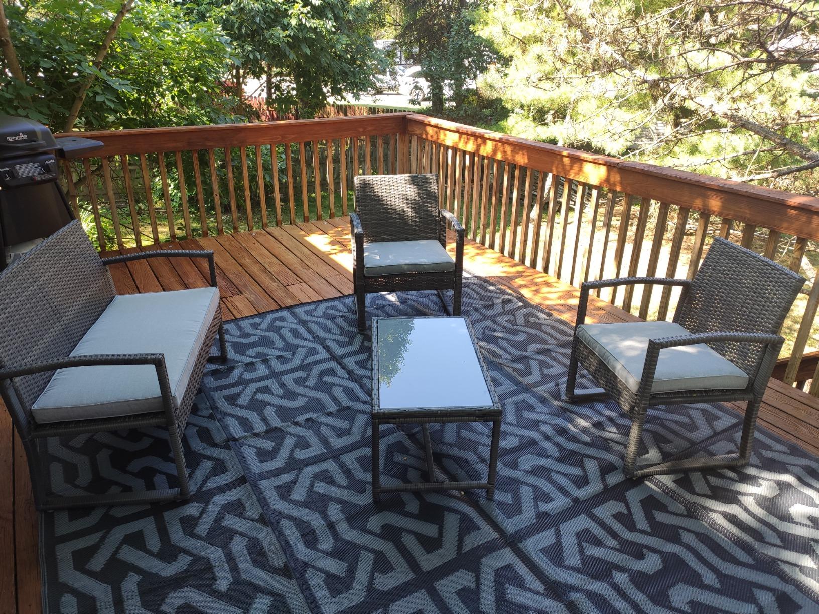 4pcs Patio Conversation Set For Small Spaces