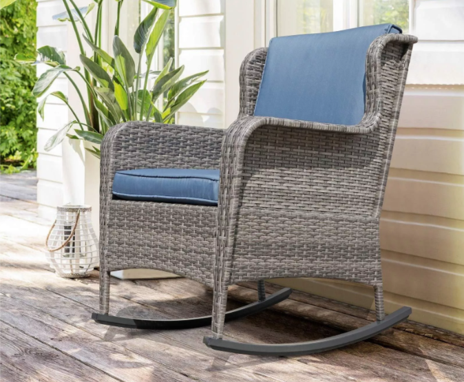 Outdoor Wicker Rocking Chairs, Patio Wicker Rocking Chairs With Cushion