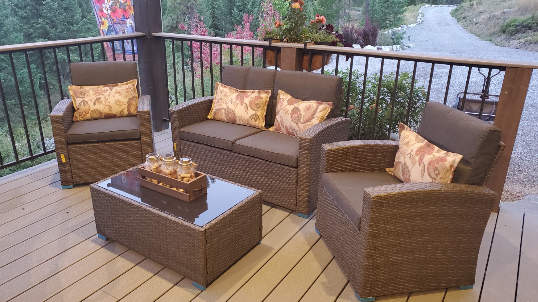 4pcs Wicker Outdoor Patio Furniture Set