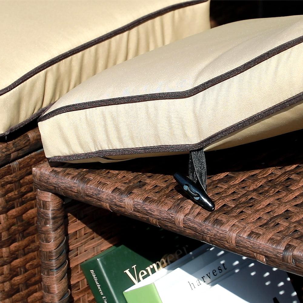 7pcs Outdoor Dining Set Wicker Patio Sectinal Set with Dining Table | Orange-Casual