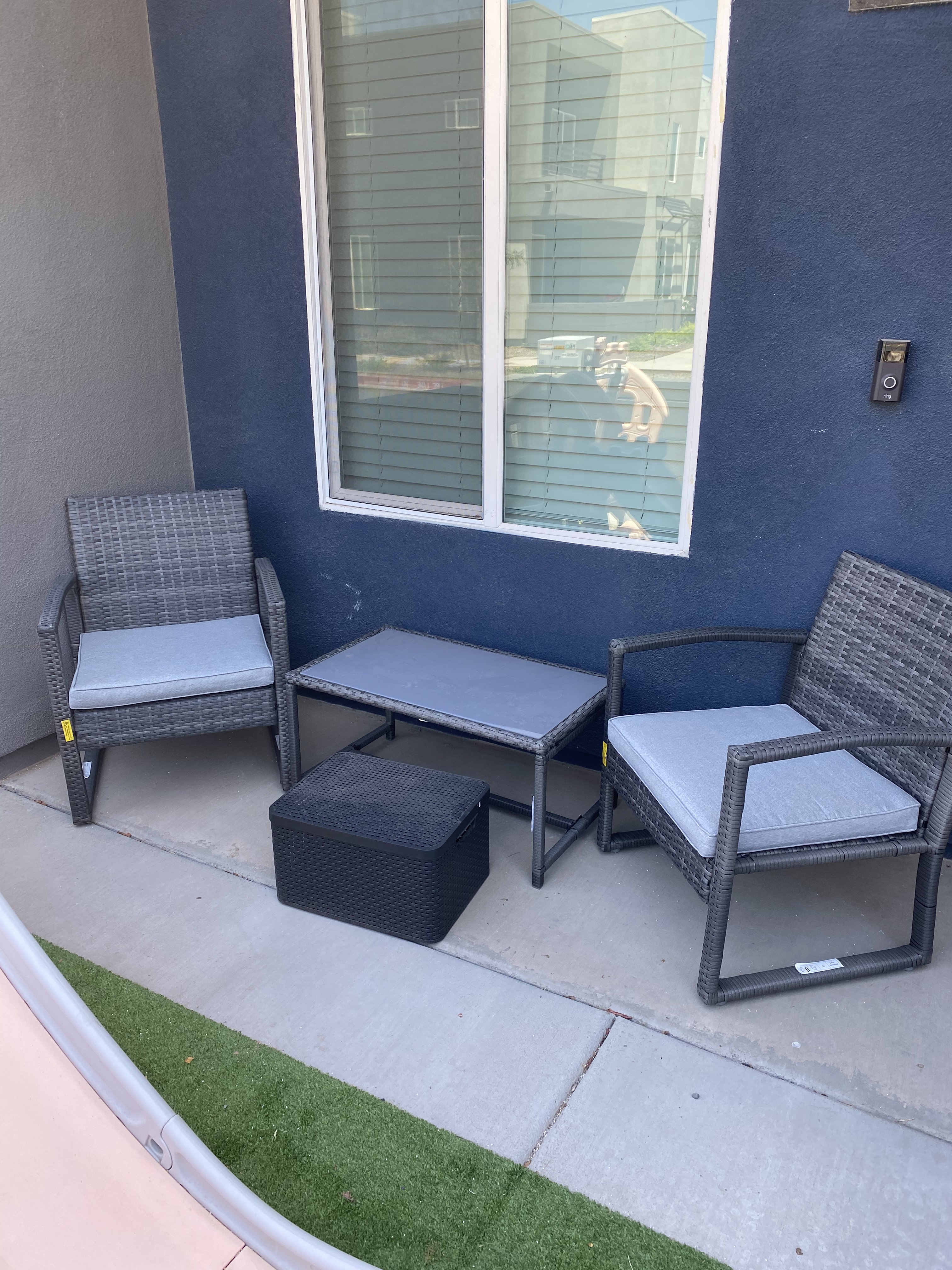 4pcs Patio Conversation Set For Small Spaces