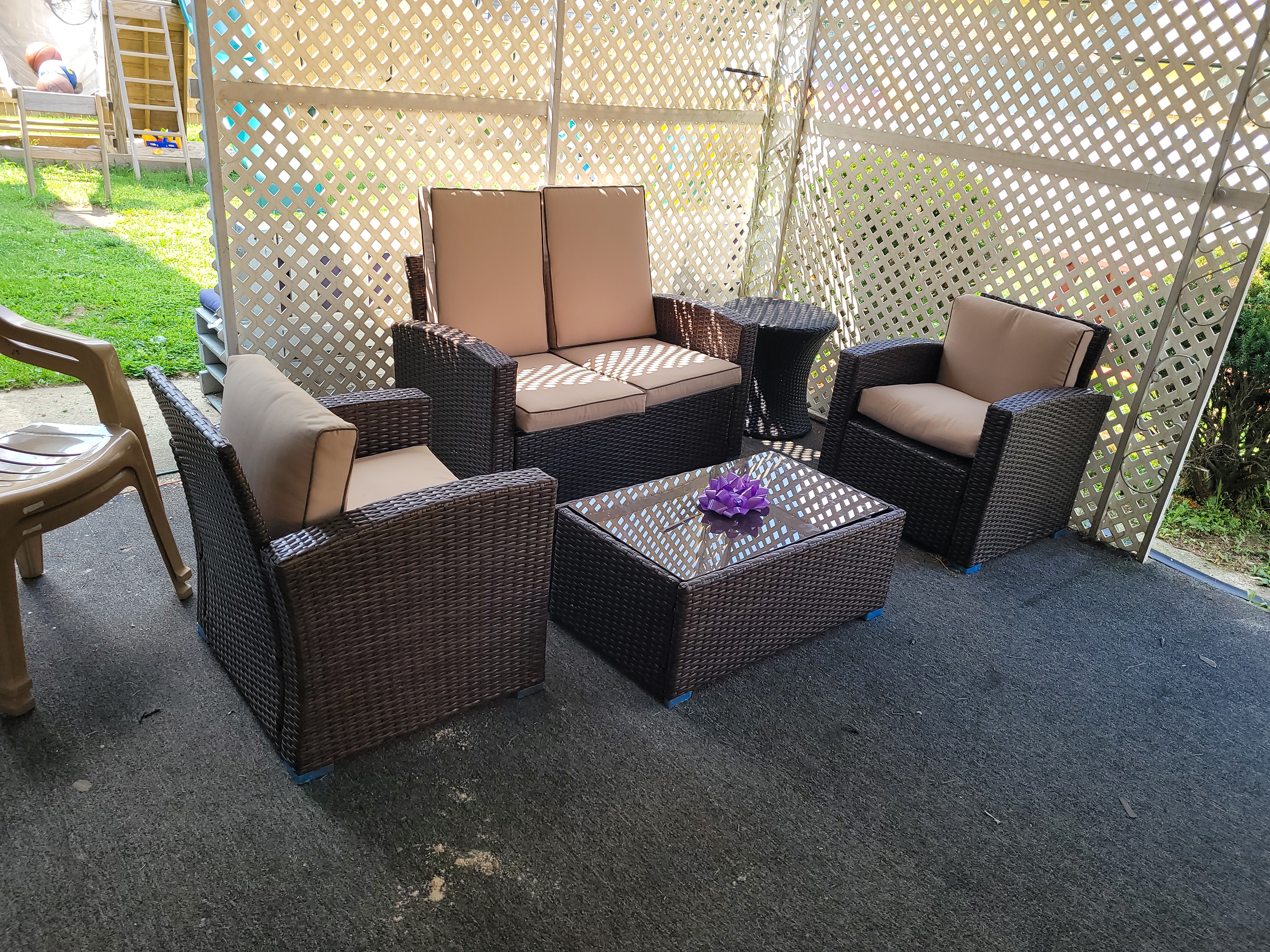 4pcs Wicker Outdoor Patio Furniture Set